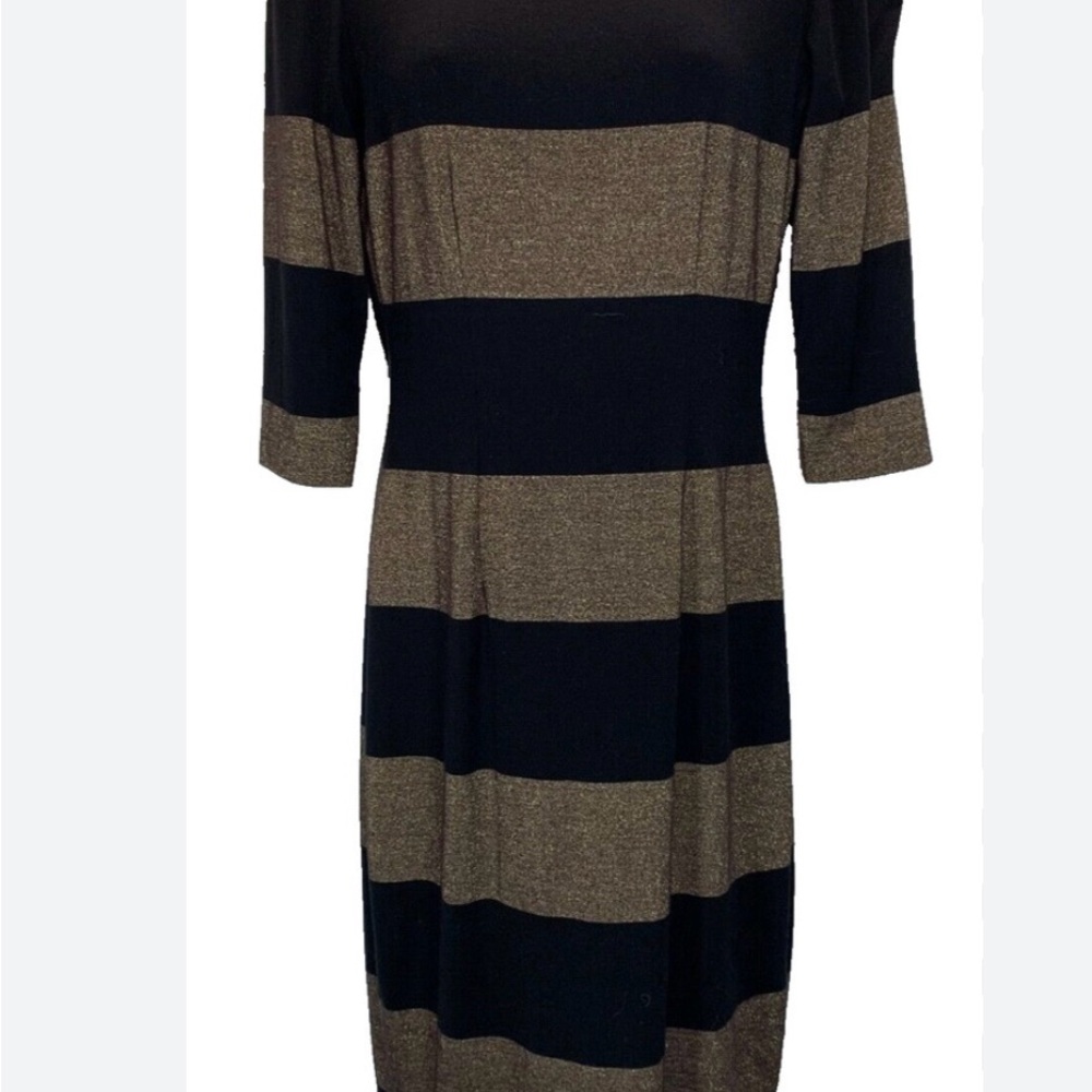 Striped Black and Brown Women's Dress